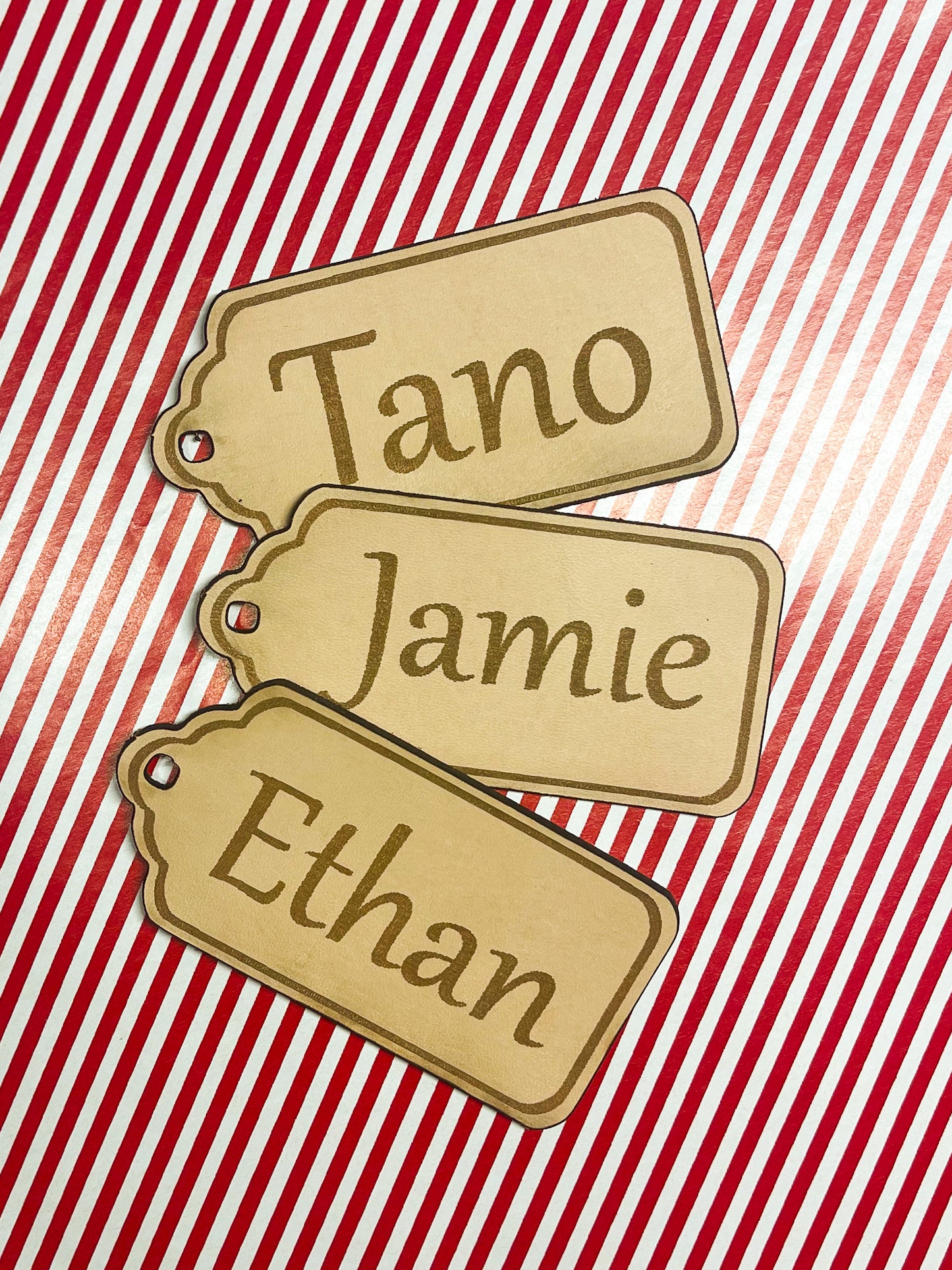 Personalized Leather Gift Tag- Set of 3