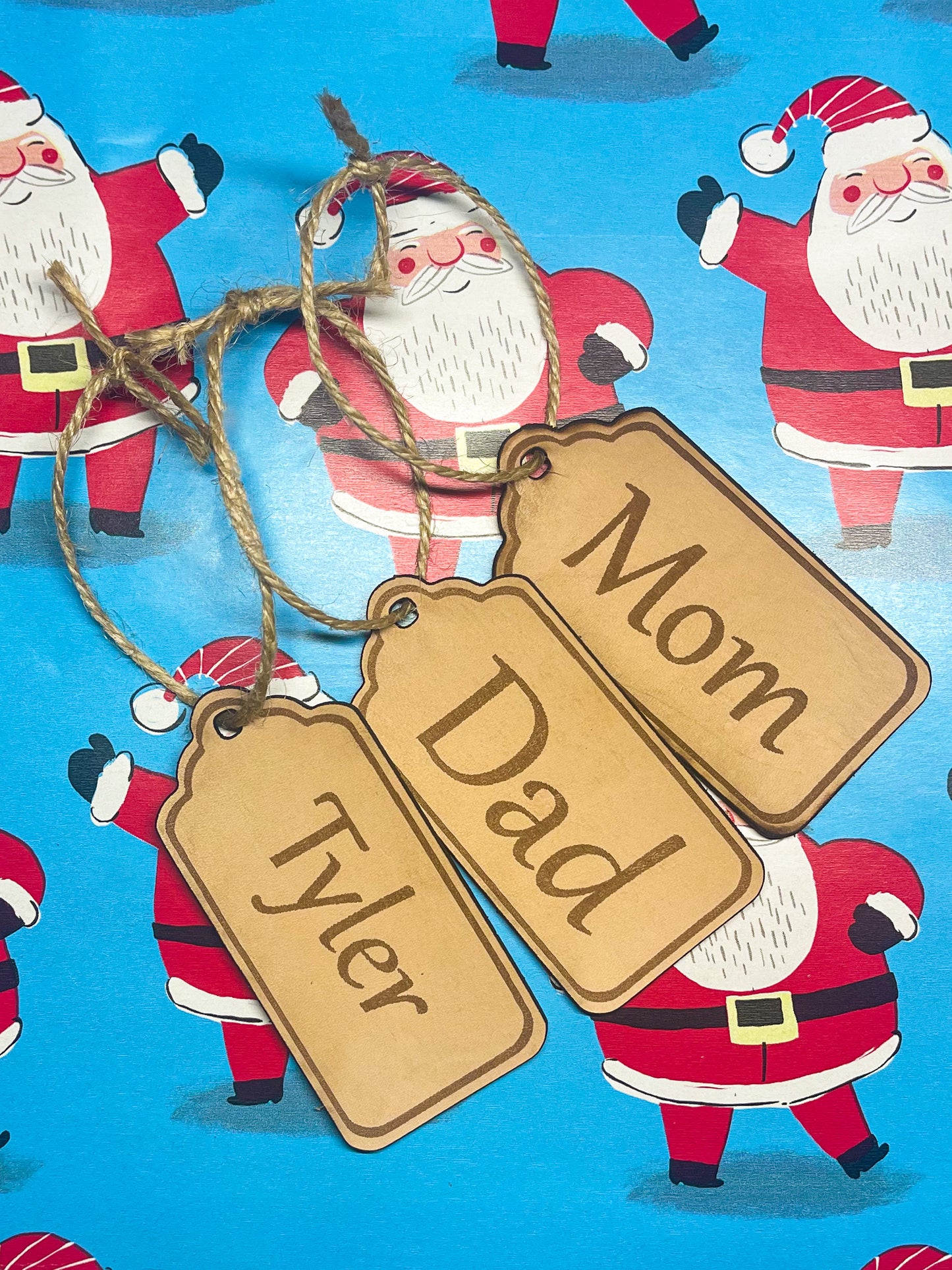Personalized Leather Gift Tag- Set of 3