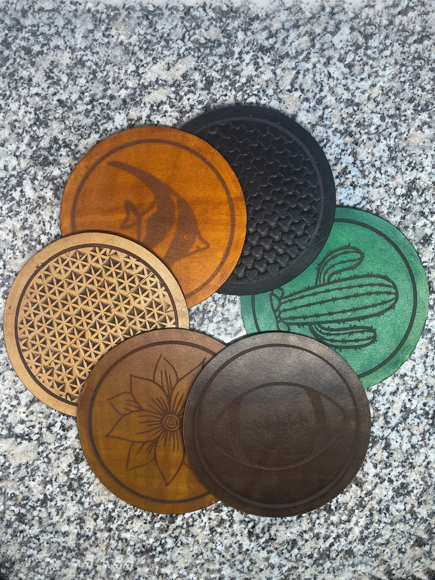 Leather Coaster Set