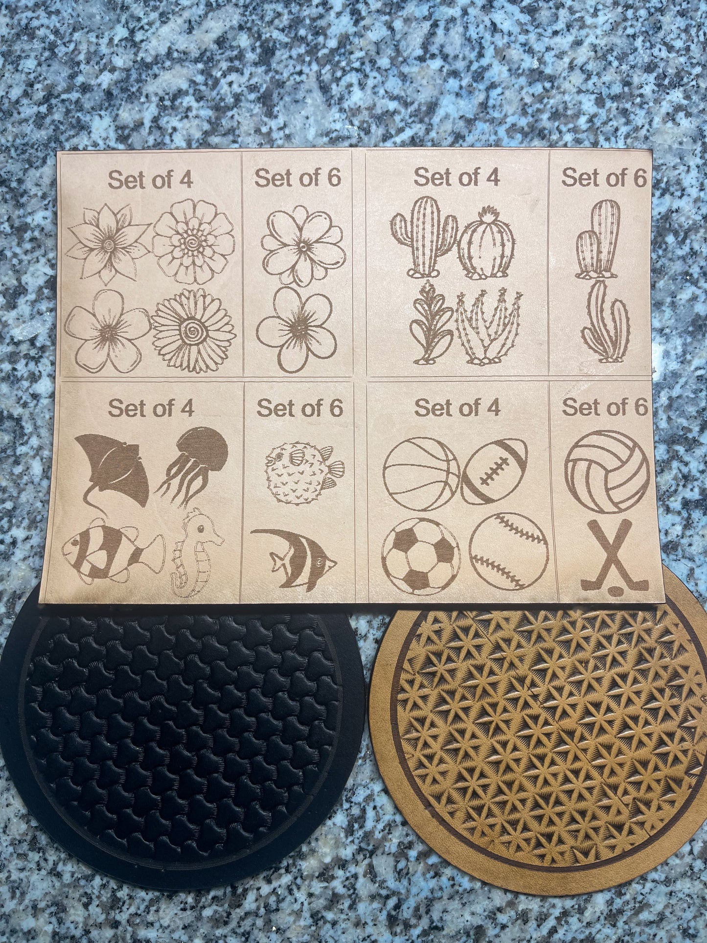 Leather Coaster Set