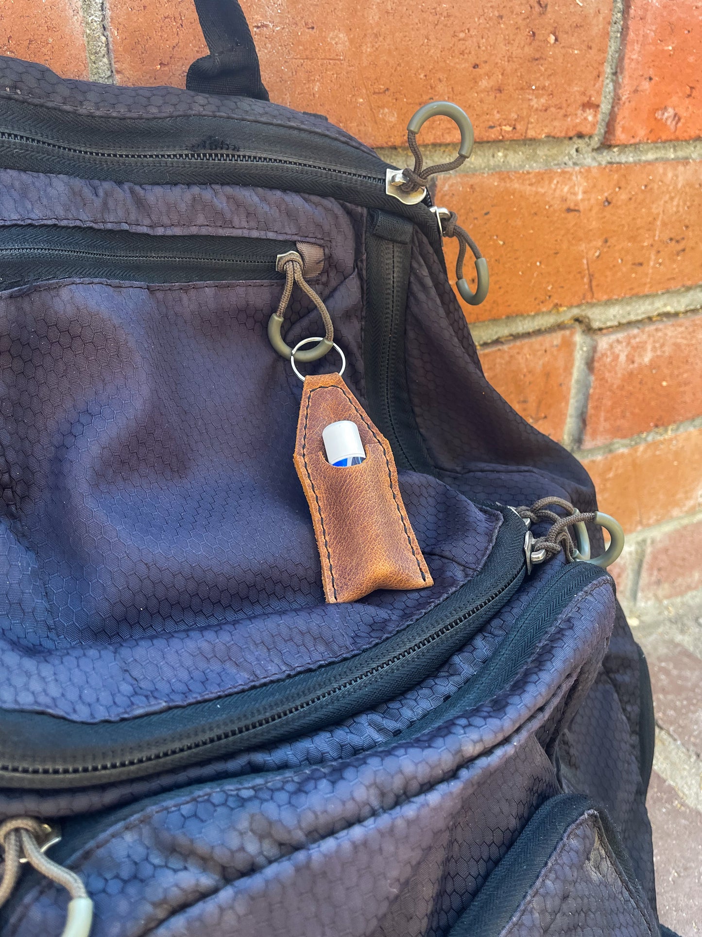 Leather Lip Balm Keychain