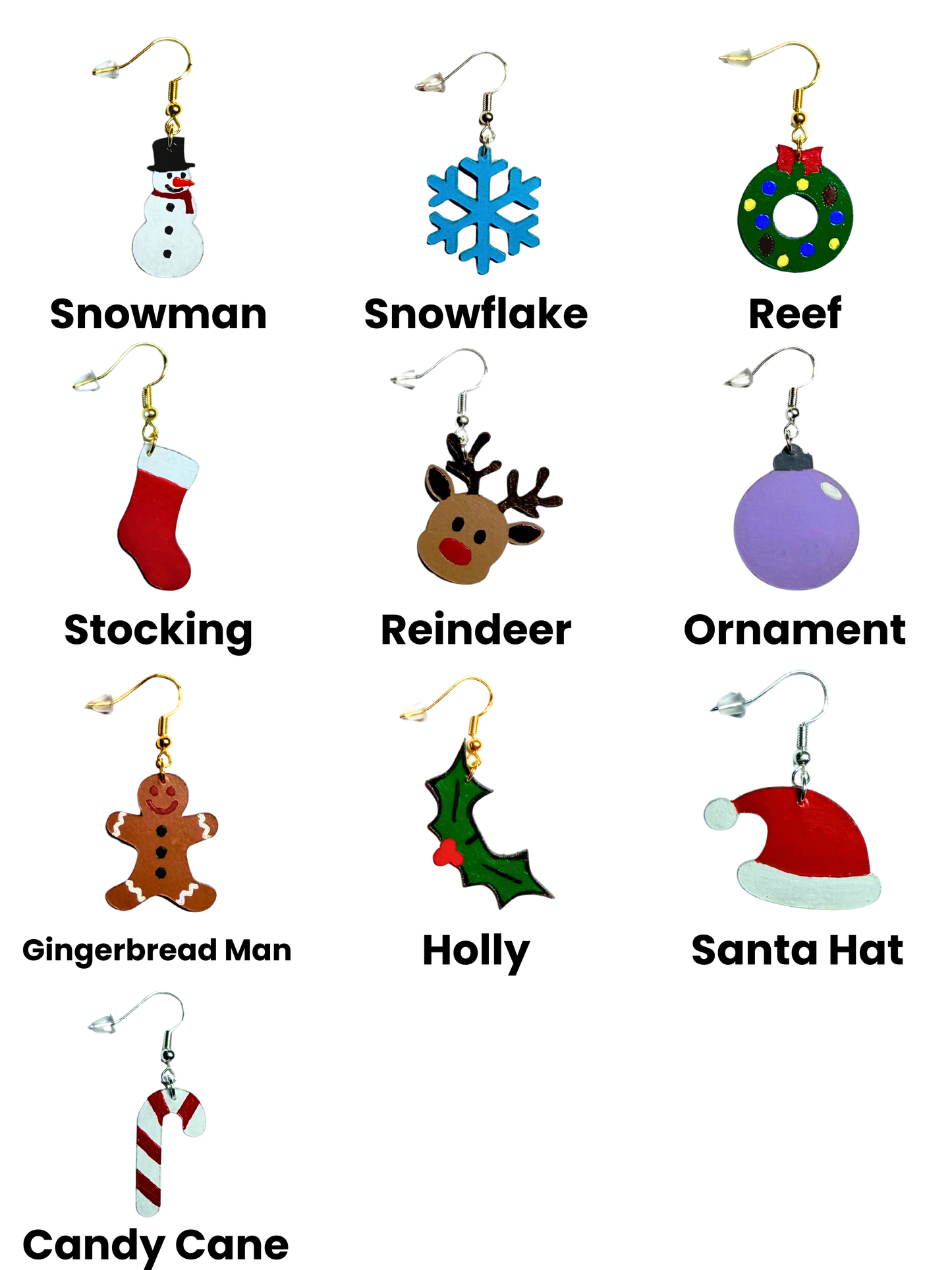 Leather Christmas Earrings