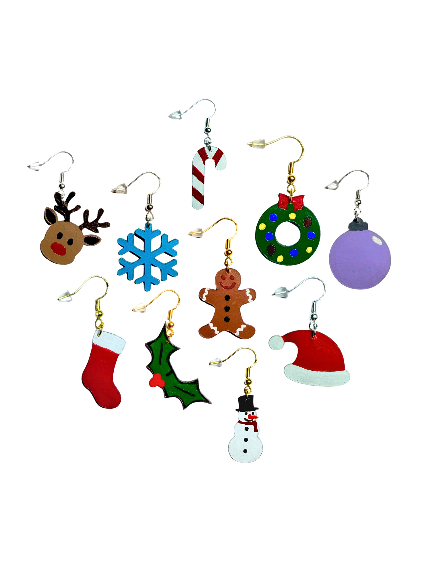 Leather Christmas Earrings