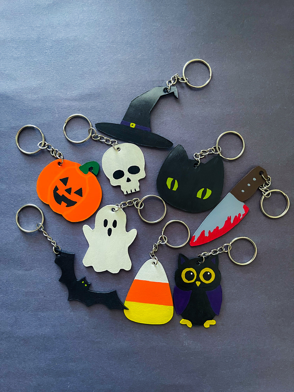 Halloween Leather Keychain