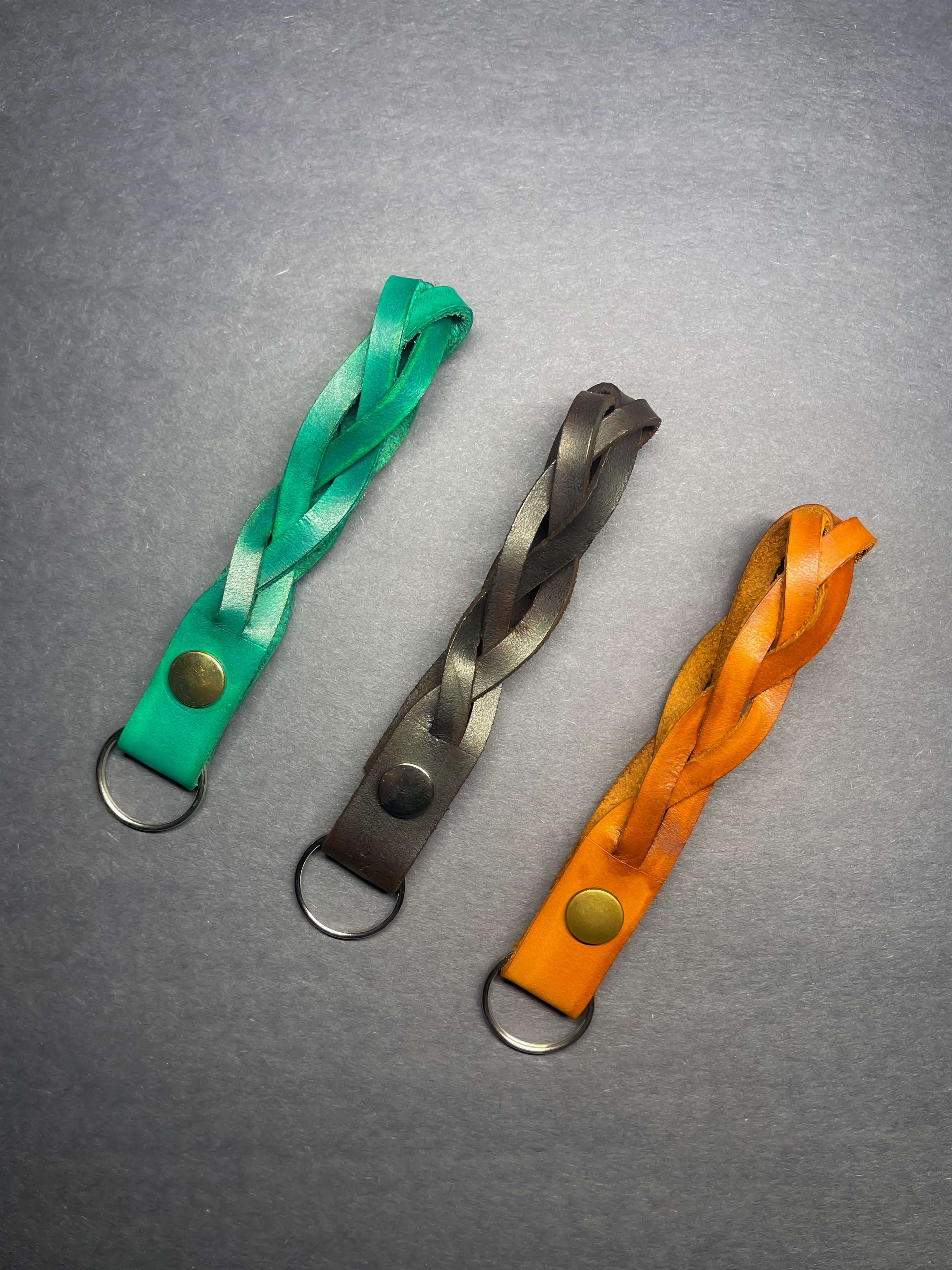 Leather Braided Keychain Loop