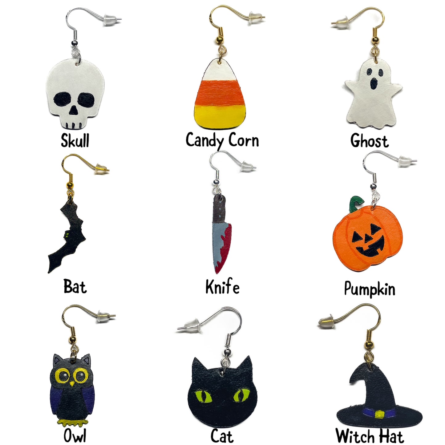 Halloween Leather Earrings