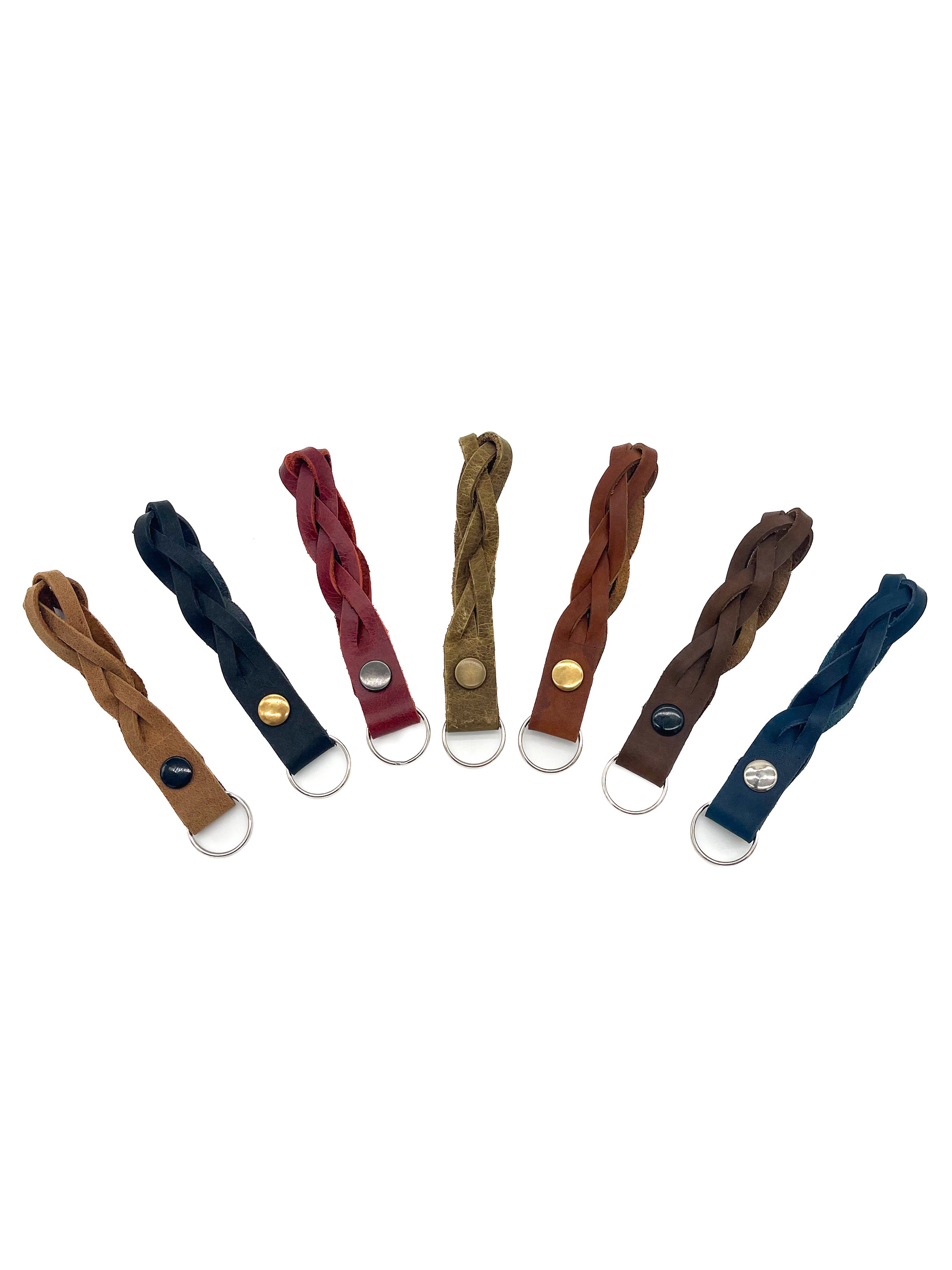 Leather Braided Keychain Loop