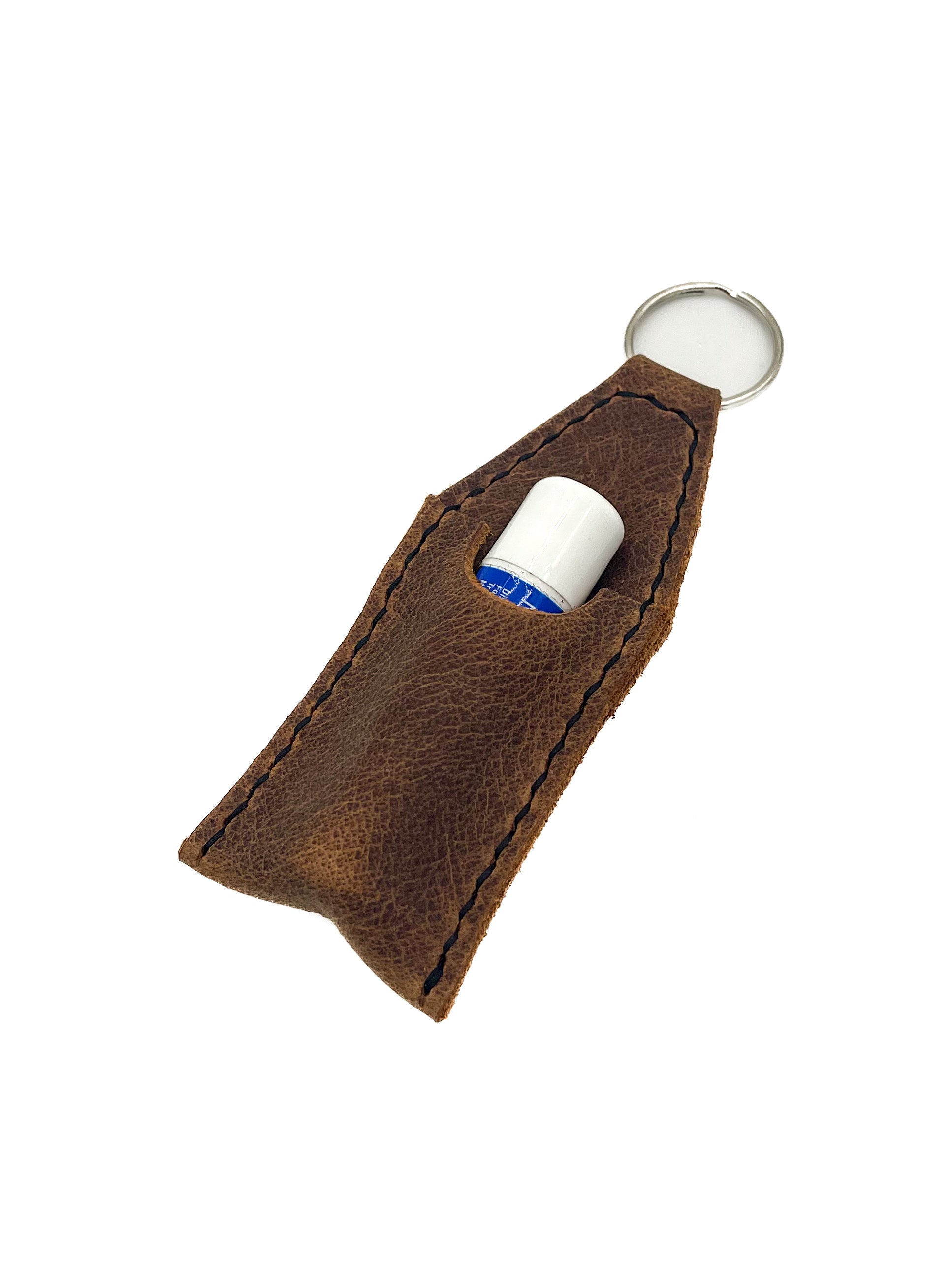 Leather Lip Balm Keychain
