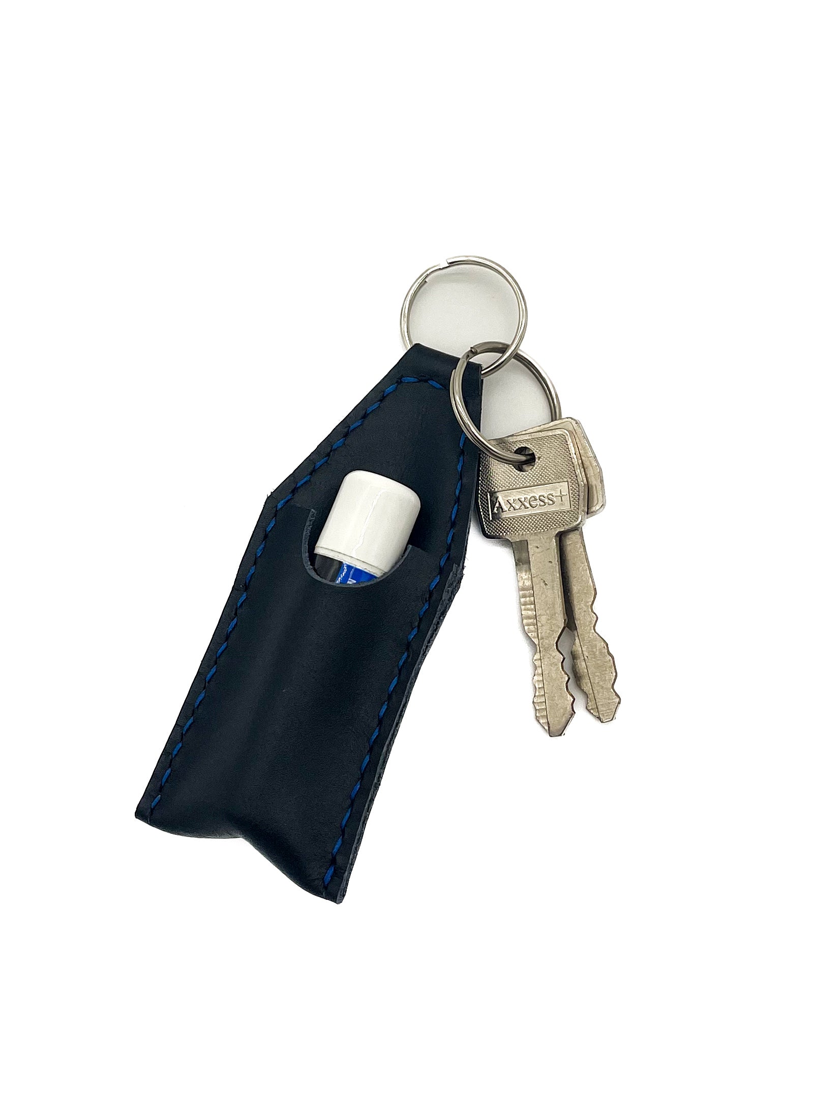 Leather Lip Balm Keychain