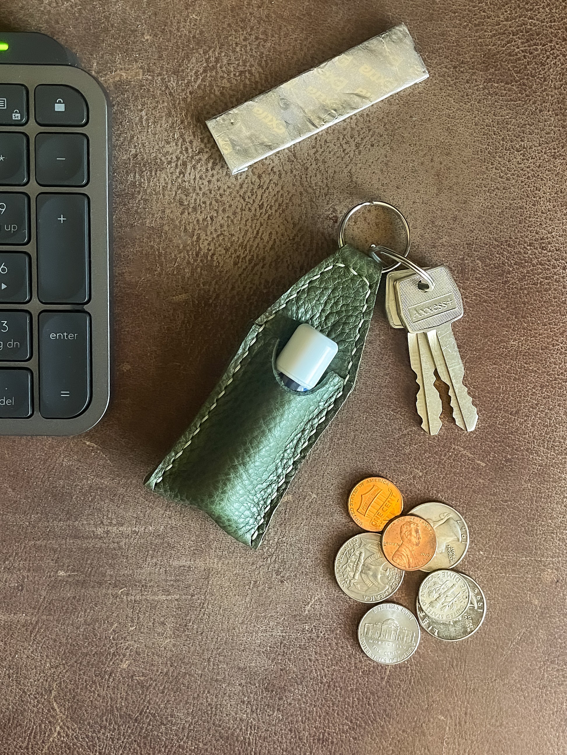 Leather Lip Balm Keychain
