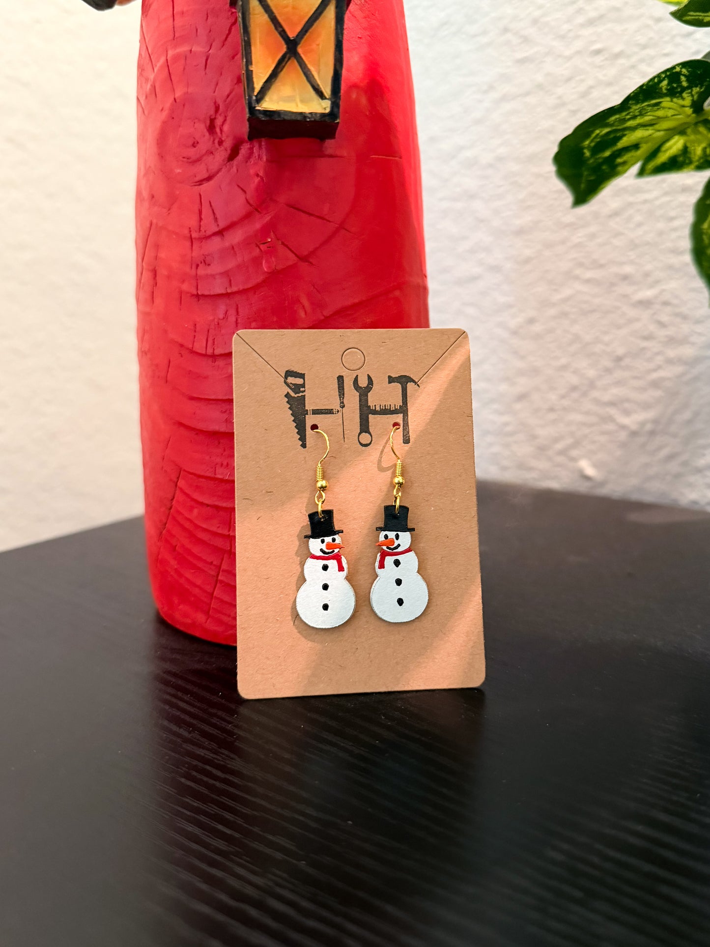 Leather Christmas Earrings