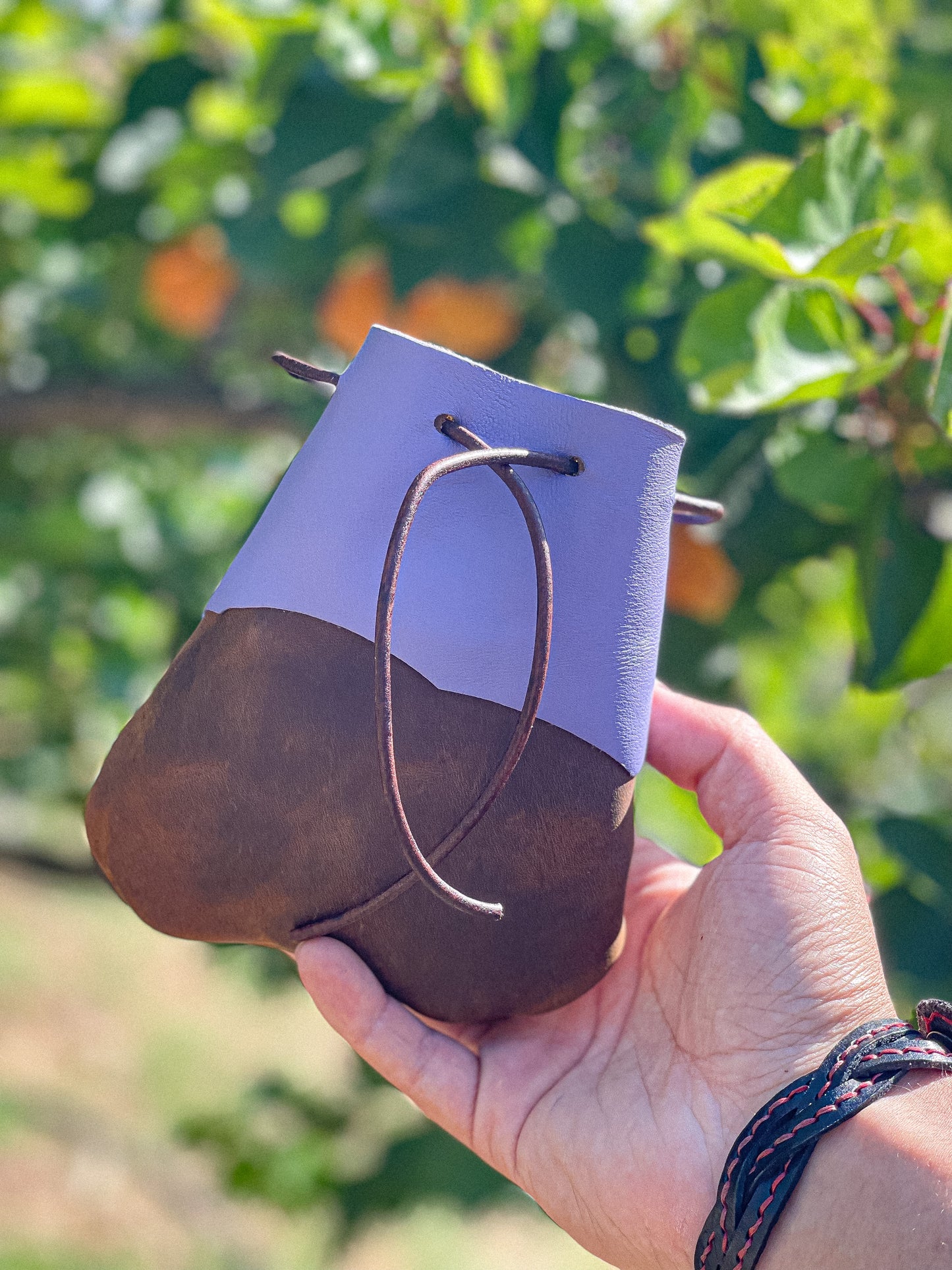 Drawstring Leather Pouch